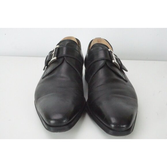 Magnanni Single Monk Strap Black Leather Mens Shoes Sz 8M main image 9